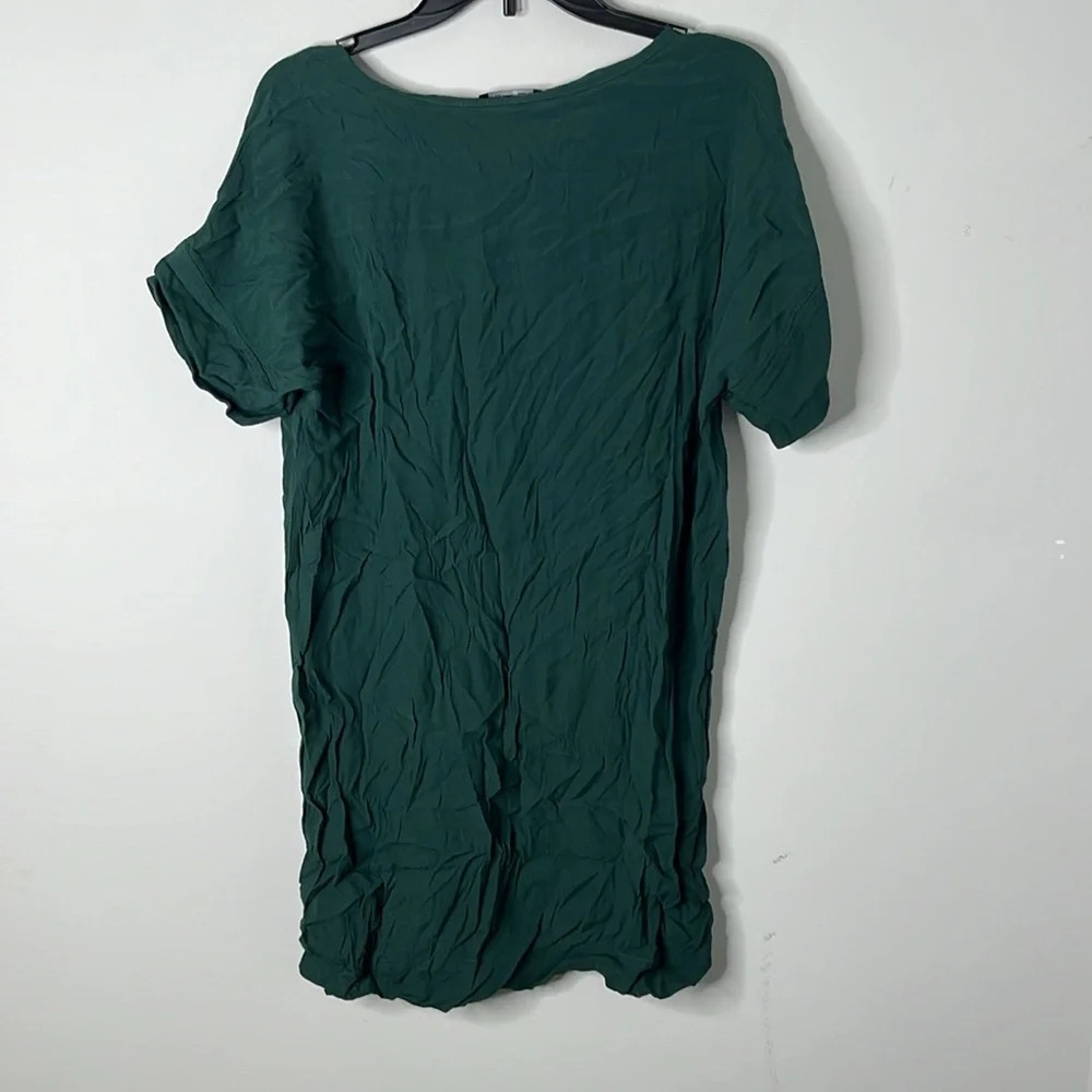 Madewell Green V-neck Novel Tunic Shift Mini Dress - Picture 6 of 8